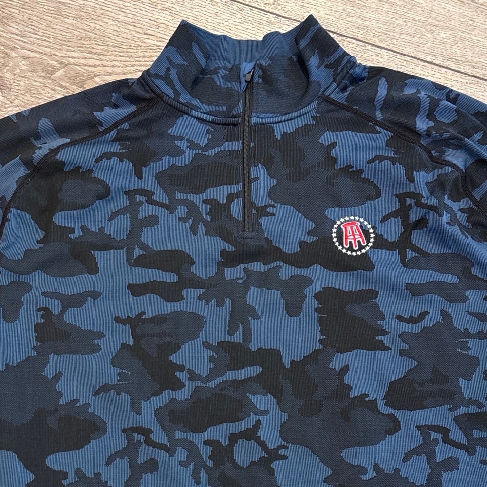 UNRL Barstool Sports Golf‎ Sweater Mens Large Blue Camo Active Athletic